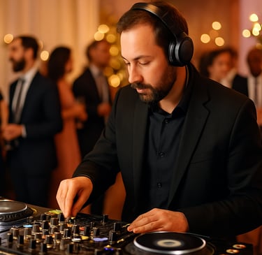 dj poniendo música en evento coorporativo