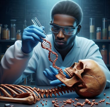 Scientist doing archaeogenetic research