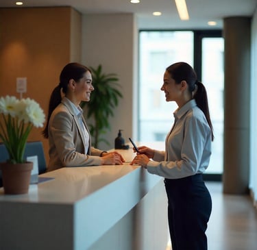 Personal auxiliar y conserjes en edificios de Barcelona