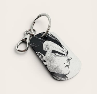 Portachiavi in alluminio personalizzato inciso a laser con Vegeta Dragon Ball