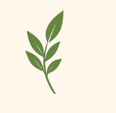 Galho verde com folhas – estilo minimalista natural