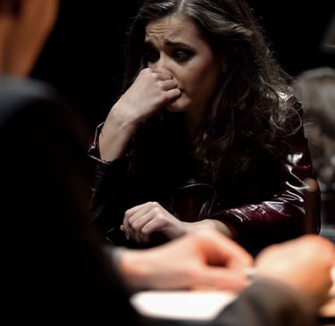 concerned woman meeting with attorney