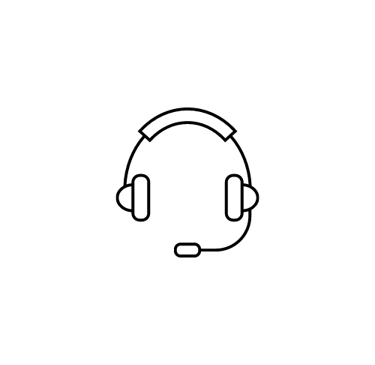 Ícono negro de un megáfono, representando telemarketing y comunicación directa con clientes.