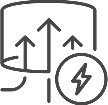 Ikona symbolizująca potężną siłę ssania i zintegrowany system ekstrakcji brudu w odkurzaczu parowym EV Atlas.