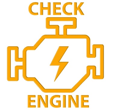 Logo del cuadro del Coche "check engine" indicando fallos en el Motor del Automovil