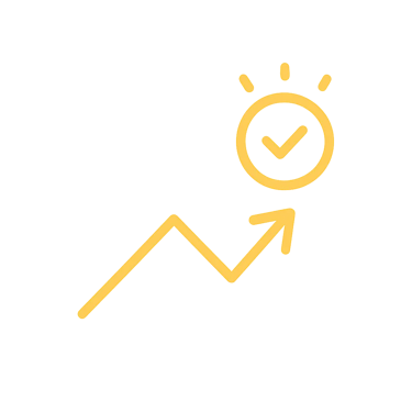 Graphique montrant la croissance et la réussite