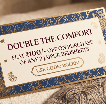 Exclusive discount on factory-direct Jaipuri quilts and blankets - RGL Textile Corporation.