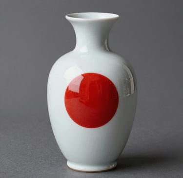 A sleek, modern vase with a smooth matte finish sitting on a wooden shelf against a soft neutral wall.