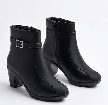 a pair of ankle boots with buckles, shop on amazon