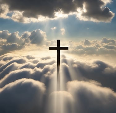 a cross - shaped cross on a cloudy day