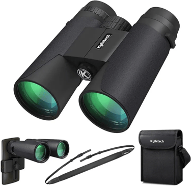 Kylietech Prismaticos Profesionales 12x42, Prismas BAK-4 y Lentes FMC, Antiniebla e Impermeables 