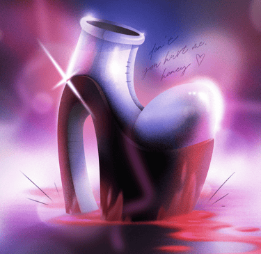 a vase with a vase on it