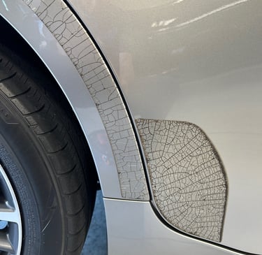 Silver Lexus ES350 damaged PPF