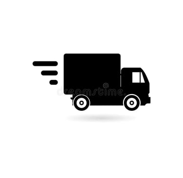 a truck with a moving truck icon, flat design
