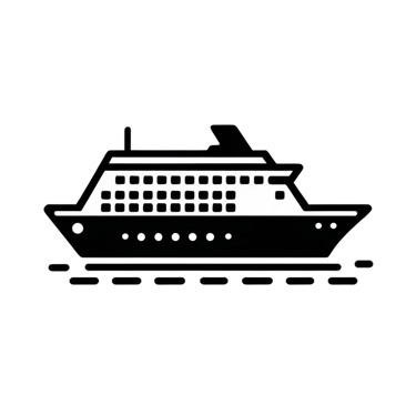 Cartoon image of a cruise ship