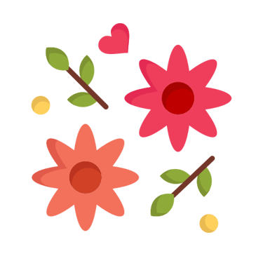 Petites fleurs de couleur éparpillées