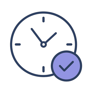 On-time appointments (clock with checkmark)