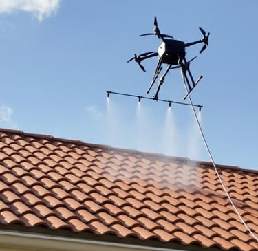 nettoyage par pulvérisation avec un drone