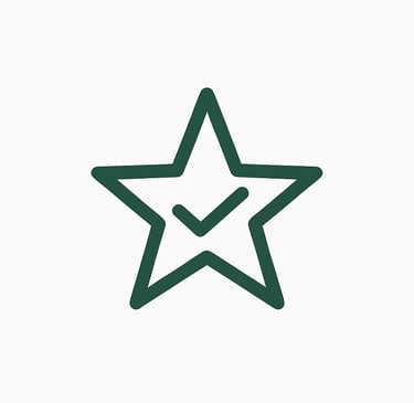 green star with check mark inside