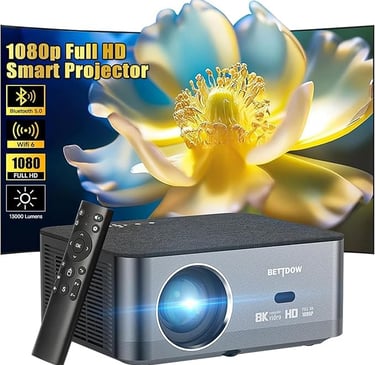 Bettdow Projetor 4k 8k 13000 Lumens Hd 1080p Compatível Completo De Android 12, Smart Projetores Ret