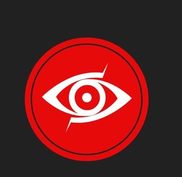 a red eye contactless eye contact with a white eye contacter