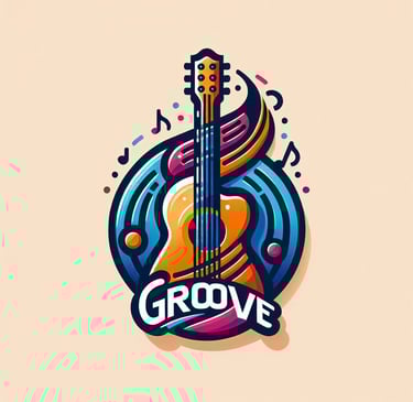 round Groove logo colorful acoustic guitar