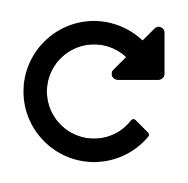 Stylized arrow forming an almost complete circle, representing an ongoing process