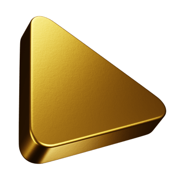 a golden triangle shaped object with a gold triangle
