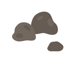 3 little brown cartoon drawn dirt blobs