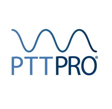 Logotipo de PTTPRO, marca especializada en radios comerciales, DMR y PoC en gamas: Básica y Media-A