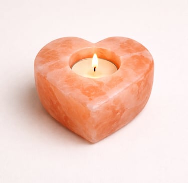 Heart shaped Himalayan salt candle holder decorative crystal light