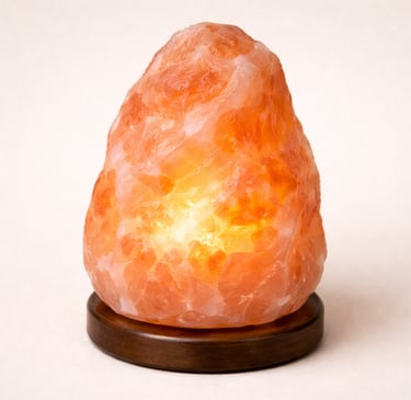 Rough cut Himalayan salt lamp handcrafted natural crystal lighting décor