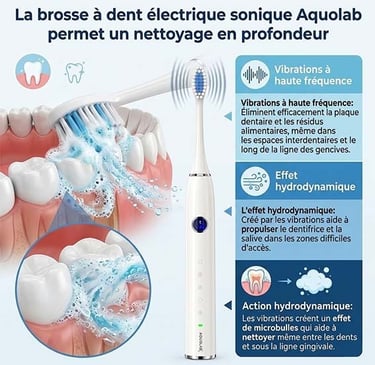 Brosse à dent électrique sonique Aquolab un nettoyage en profondeur hygiene-precision.com