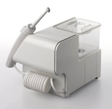 Fonctionnement d’un jet dentaire, hydropulseur (réservoir, pompe, embout) hygiene-precision.com