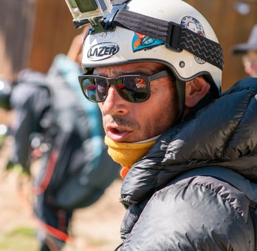 Laurent au décollage de Véro en Corse