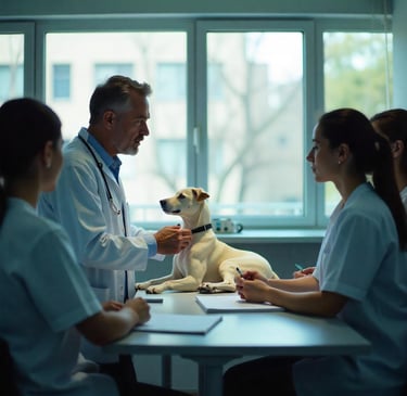 Docente guía protocolos en curso de cirugía veterinaria y anestesia clínica.