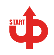 a red arrow pointing up to the word start up