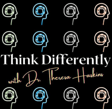 "Think Differently" with different colored brains