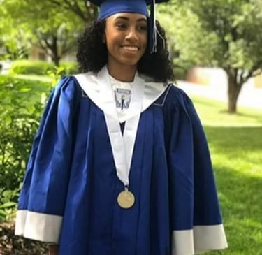 Black female student in graduation garb