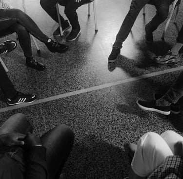 Photo du groupe de parole avant le début de l'atelier collectif