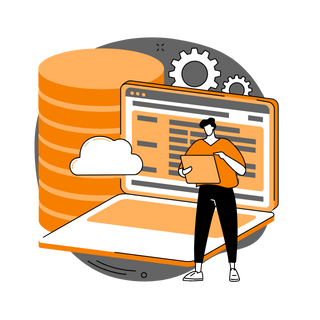 a man standing in front of a laptop computer