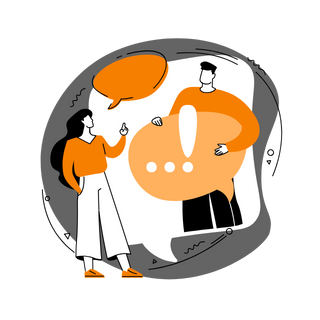 a man and woman talking to each other