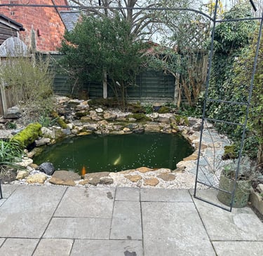 fish pond liner change makeover, garden ponds liners and replacements, lifetime ponds rock work