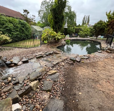 Water feature to pond