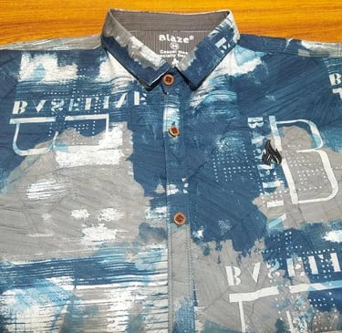 Blue printed men shirt modern casual wear stylish outfit breathable fabric fashion