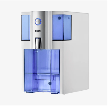 RKIN ZIP countertop reverse osmosis water filtration system in a modern kitchen.