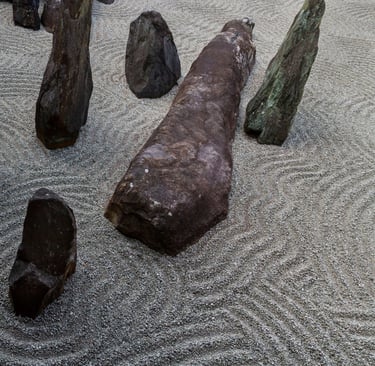 zen rock garden at tofuku-ji in kyoto japan
