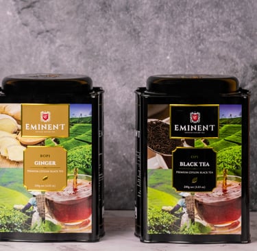 EMINENT three tea Tins of different flavors of tea