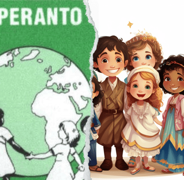 un groupe d'enfants autour d'un globe en opposition avec des enfants de cultures différentes