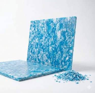 Panneau de plastique recyclé bleu